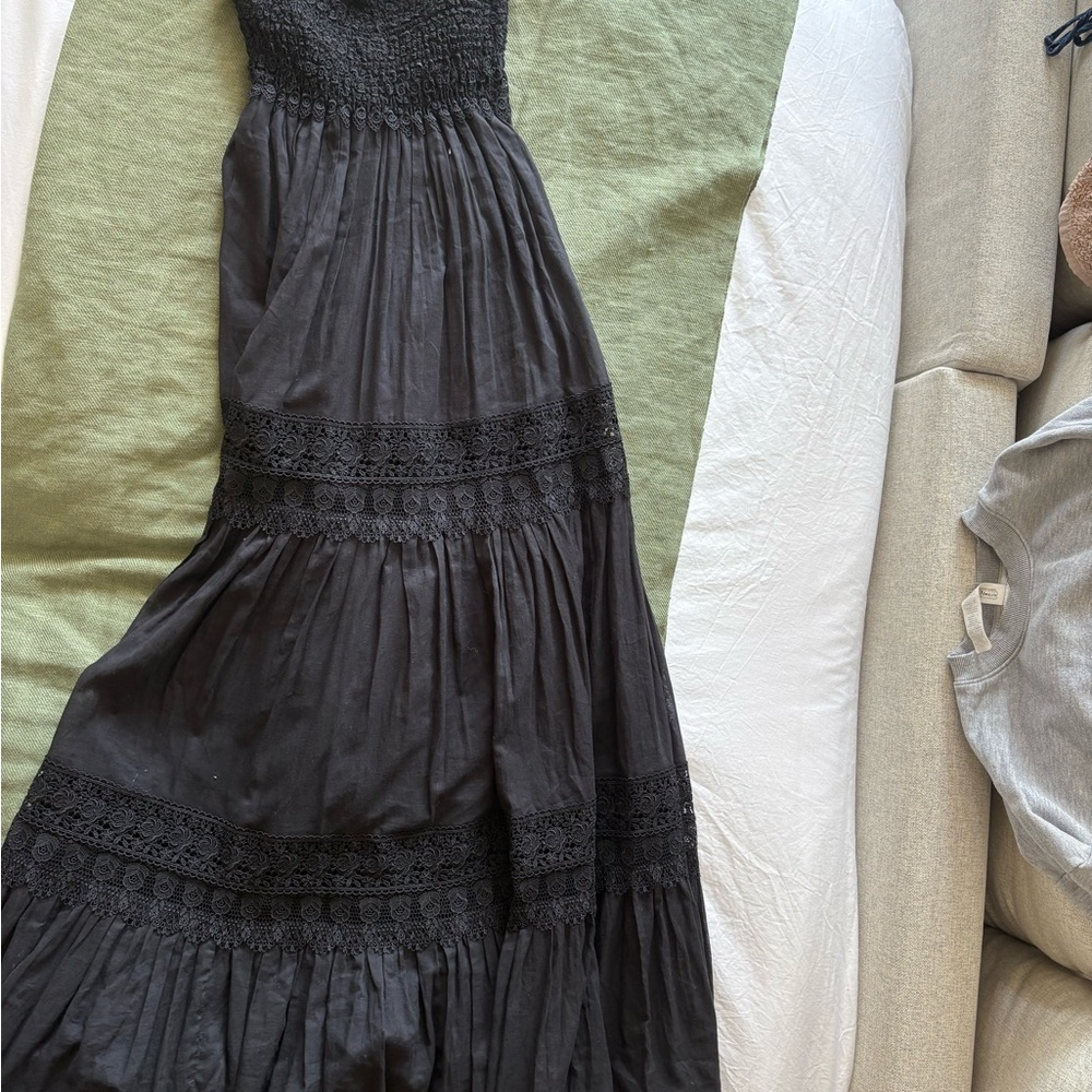 Charo Ruiz Black Lace Maxi Dress